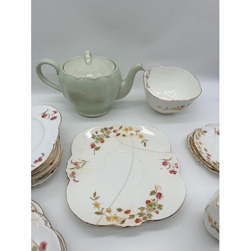 57 - Vintage ceramic plates + tea pot - A/F