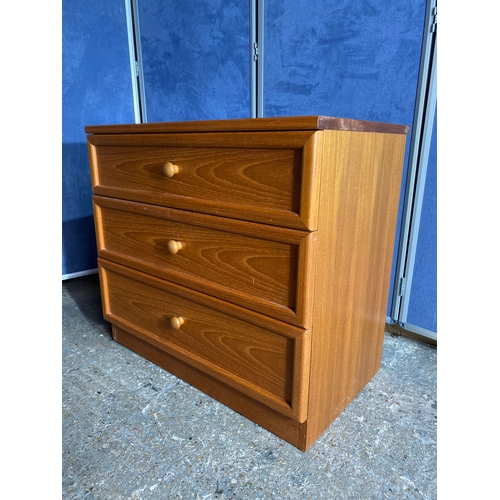 443 - Mid Century G Plan small three drawer chest of drawers 

Dimensions - 29.5