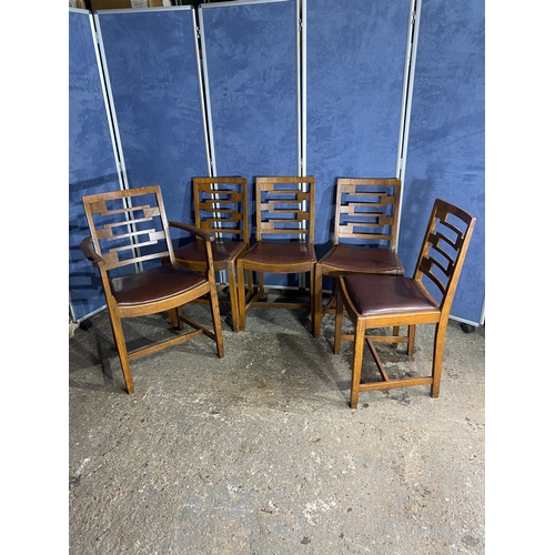 448 - Art Deco extendable dining table and chairs. 

See images for all dimensions.