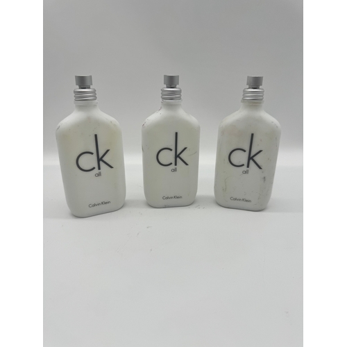 87 - Three bottles of Calvin Klein CK all Eau De Toilette Fragrances 100ml