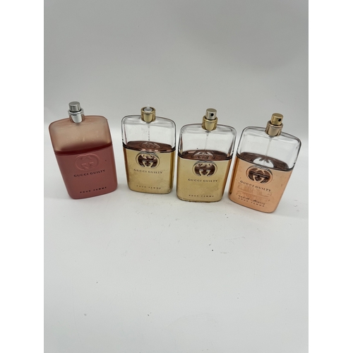 215 - Four bottles of Gucci Guilty Pour Femme 90ml