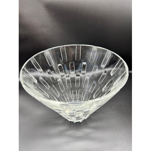 133 - Large Heavy Crystal Swedish Orrefors Bowl in box + one other crystal bowl