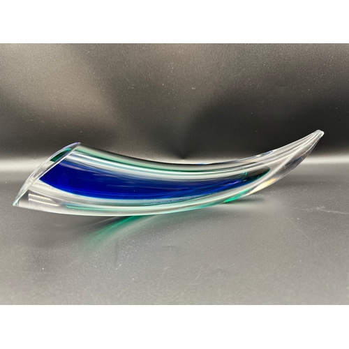 138 - Goran Warff for Costa Boda Limited Edition of 100 Studio Glass Horn Sculptor + one other studio glas... 