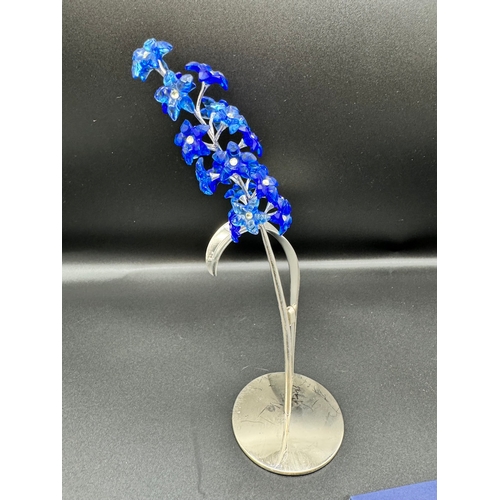 149 - Swarovski Crystal Paradise Flowers - Dindori Sapphire 677990 Boxed with COA