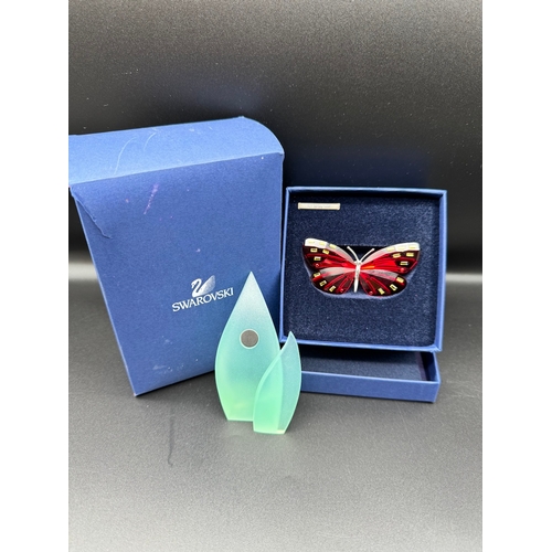 150 - Swarovski Crystal & 925 Silver Adena Light Siam Butterfly 622737 with box