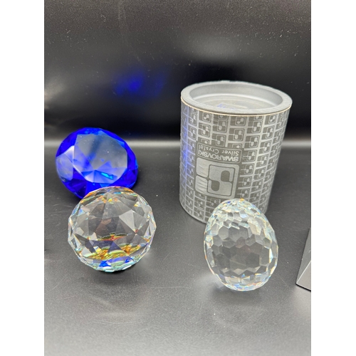 169 - Collection of Swarovski Crystal Globes / Egg + other crystal similar to Swarovski