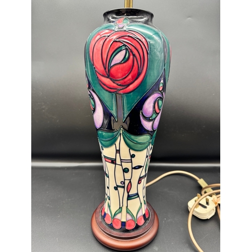 59A - Vintage Moorcroft Ceramic Table Lamp 