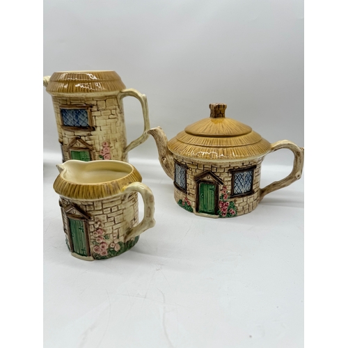 229 - Vintage Five Piece Tea Set Sylvac ceramics Cottage Ware