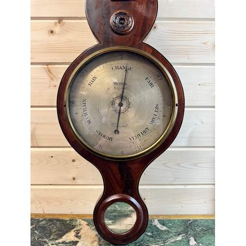 256 - 19th Century Mahogany Banjo Barometer - Mercury - 97cm