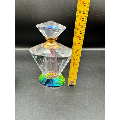 169D - Two coloured crystal perfume bottles