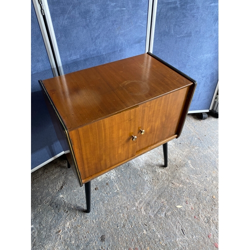 462 - Mid Century record cabinet with ebonised legs.