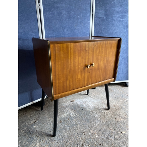 462 - Mid Century record cabinet with ebonised legs.