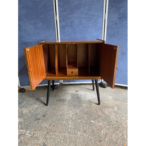 462 - Mid Century record cabinet with ebonised legs.