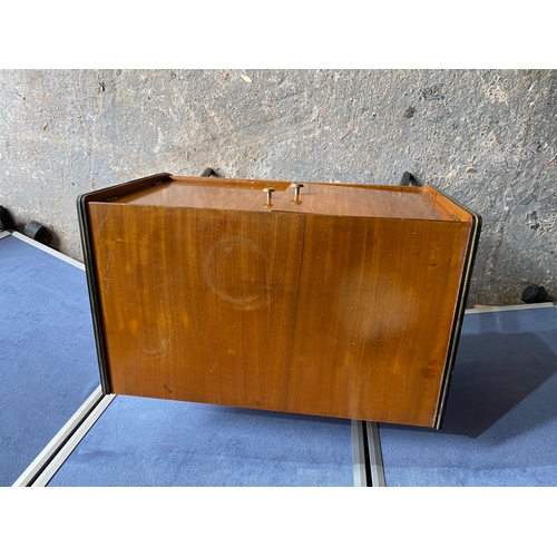 462 - Mid Century record cabinet with ebonised legs.