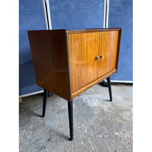 462 - Mid Century record cabinet with ebonised legs.