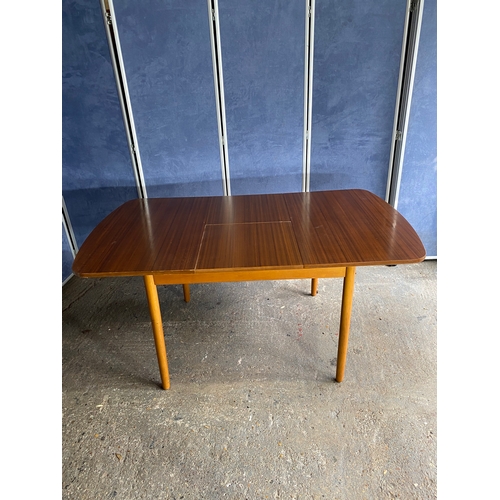 466 - Mid Century Teak extendable dining table and four chairs. 

Please see images for all dimensions.