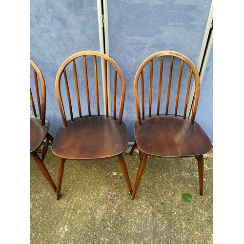 474 - A set of Six Ercol Dark stained Elm & Beech Windsor dining chairs. 

Dimensions - 17