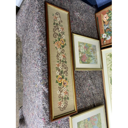 511 - A large lot of Floral inspired tapestries