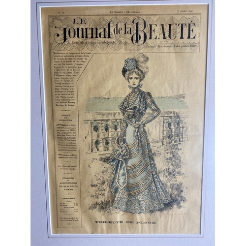 514 - Two vintage framed aqua tints of Le Journal de la Beaute