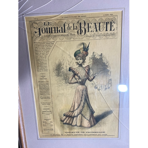 514 - Two vintage framed aqua tints of Le Journal de la Beaute