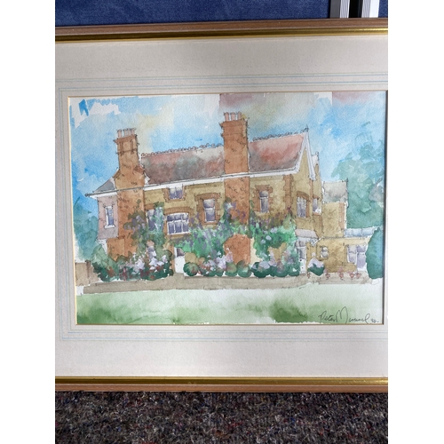 521 - Original signed watercolour of a house by Peter Michael