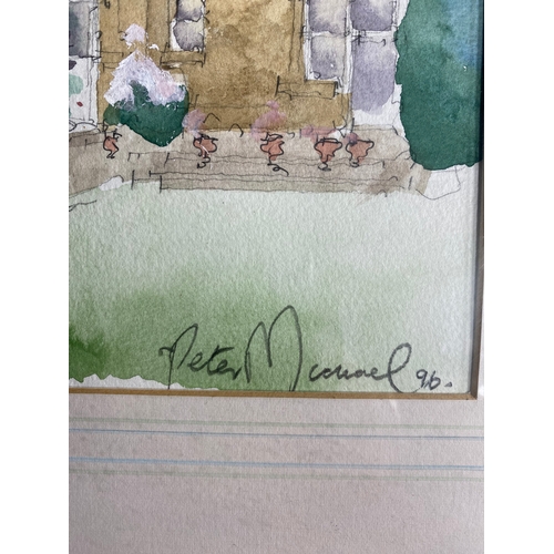 521 - Original signed watercolour of a house by Peter Michael