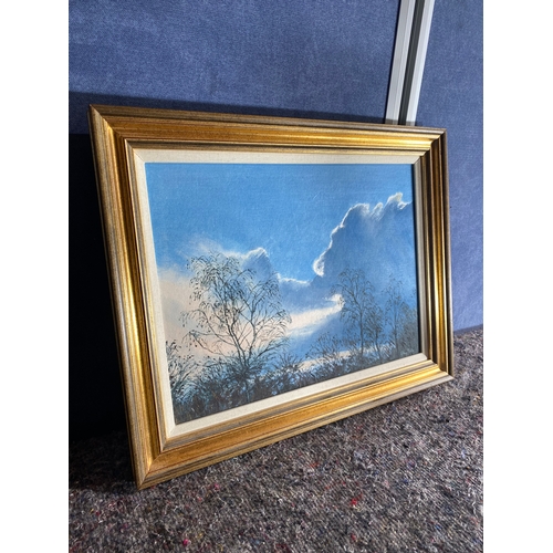 523 - 'Evening clouds over Wimbledon common' Original oil painting signed by John Field.