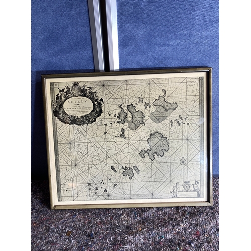 528 - A pair of framed island maps.