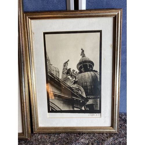 529 - A pair of black and white lithographs signed by A Higgins