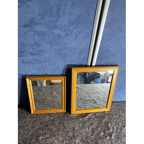 543 - Two small Pine framed mirrors.