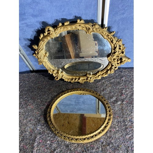 550 - Two small gilt framed mirrors.