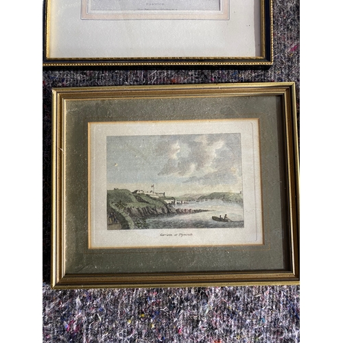 551 - Large collection of small framed lithographs / aqua tints.