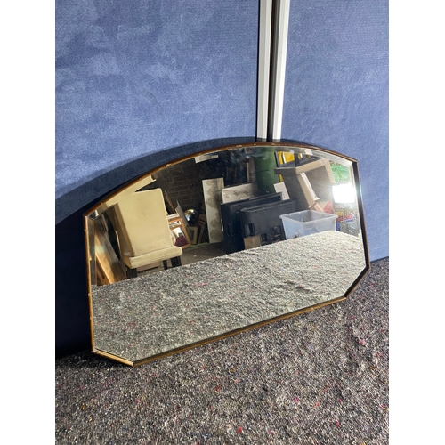 553 - Vintage wooden framed bevelled edge mirror