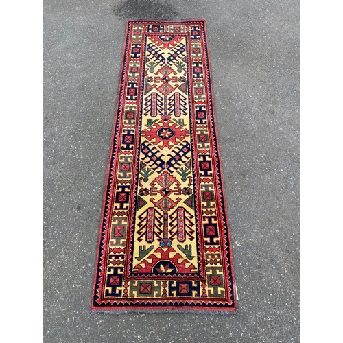 594 - Turkish hand knotted wool runner rug.