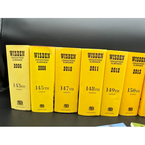 14 - 10 Volumes of Wisden Cricketeers Almanack + two years books  2006-2021 
2021 edition still sealed