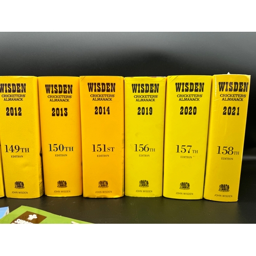 14 - 10 Volumes of Wisden Cricketeers Almanack + two years books  2006-2021 
2021 edition still sealed