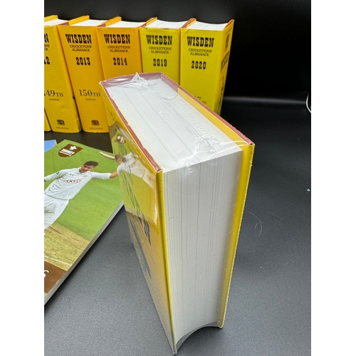 14 - 10 Volumes of Wisden Cricketeers Almanack + two years books  2006-2021 
2021 edition still sealed