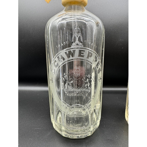 21 - Two Vintage Soda Syphons by Schweppes