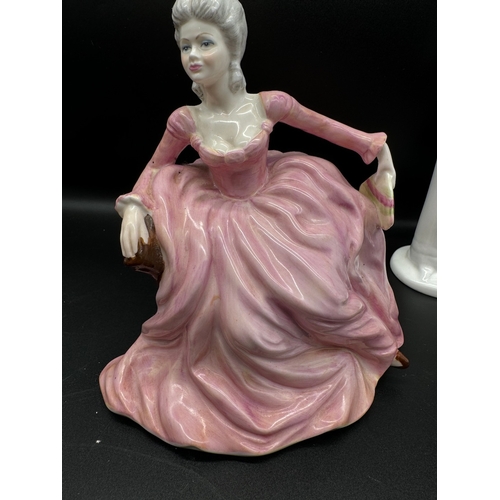 25 - Collection of Porcelain figurines including Coalport Polly - Diana by Pauline Shone for Spode, Royal... 