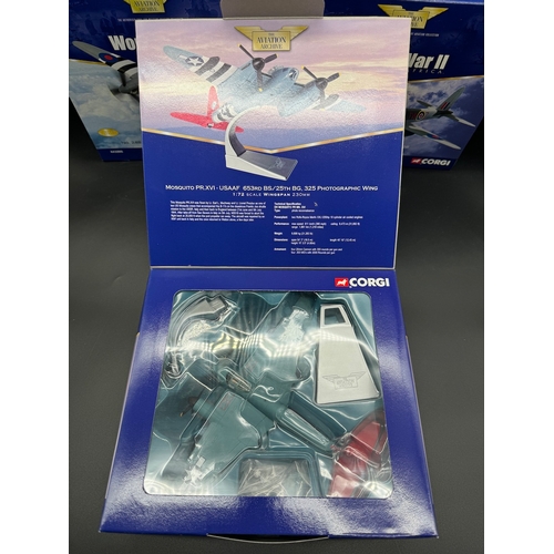 20 - Three Corgi Model Aircraft WW2  Limited Edition - AA32807, AA32803, AA32805