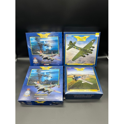 66 - Four Corgi Model Aircraft - 47304 x2 The Dam Buster Special Edition, AA33204 P-51D Mustang 