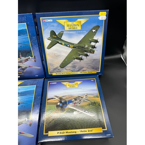 66 - Four Corgi Model Aircraft - 47304 x2 The Dam Buster Special Edition, AA33204 P-51D Mustang 