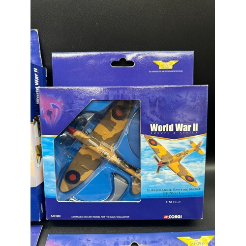 70 - Four Corgi WW2 Aircraft Models Scale 1:144 - AA30201, AA31902 1:72, A30202 1:144, AA32103 1:72