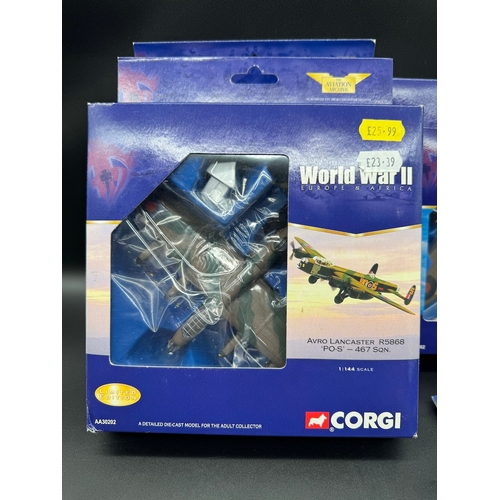 70 - Four Corgi WW2 Aircraft Models Scale 1:144 - AA30201, AA31902 1:72, A30202 1:144, AA32103 1:72