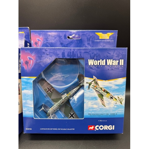 70 - Four Corgi WW2 Aircraft Models Scale 1:144 - AA30201, AA31902 1:72, A30202 1:144, AA32103 1:72