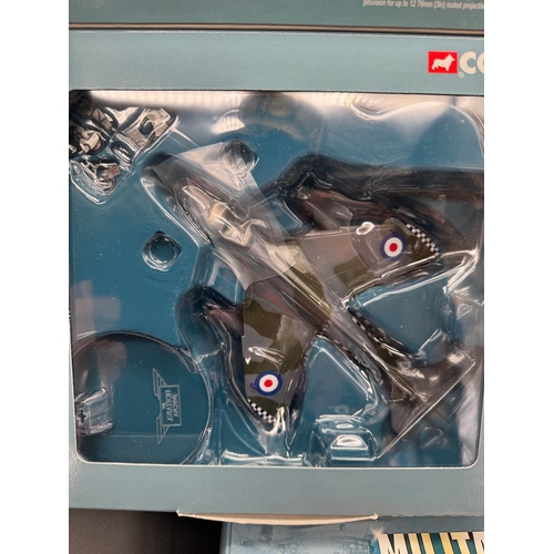 74 - Five Corgi Military Air Power Model Aircraft - AA32704 Hawker Hunter, AA32705 Hawker Hunter, AA32408... 