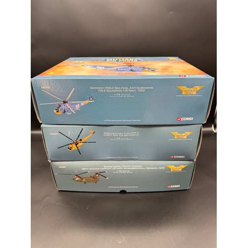 78 - Three Corgi Military Air Power Model Helicopters - Scale 1:72 - AA33408, AA33404, AA34201