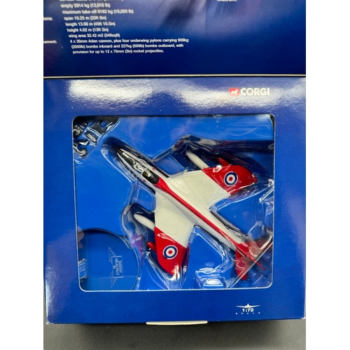 90 - Two Corgi Jet Fighter Model Aircraft - AA32703 Hawker Hunter, AA32303 English Electric Lightning Sca... 