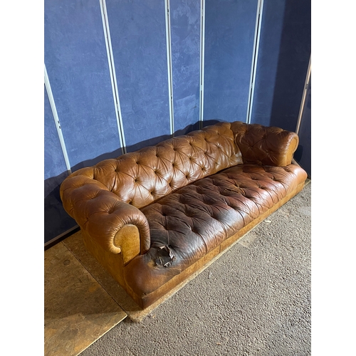 321 - Large leather button back chesterfield sofa 

Dimensions - 90