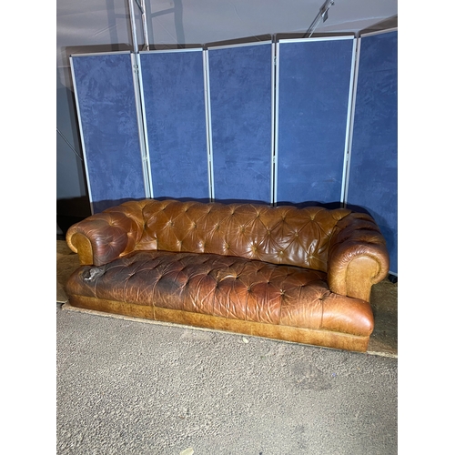 321 - Large leather button back chesterfield sofa 

Dimensions - 90